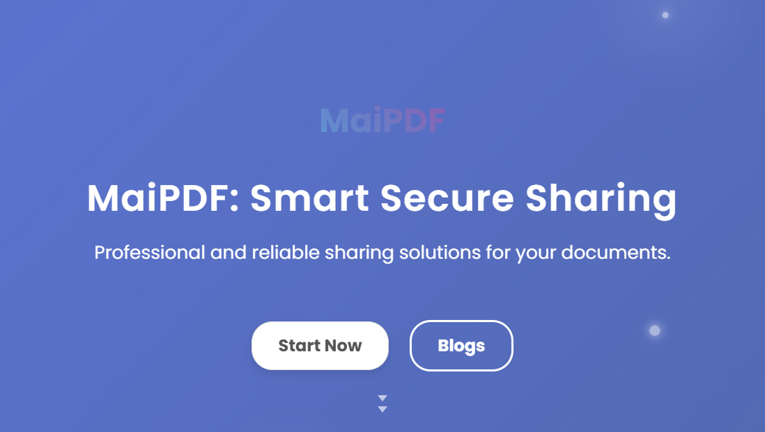 MaiPDF landing page — upload a PDF to host online and get a stable URL