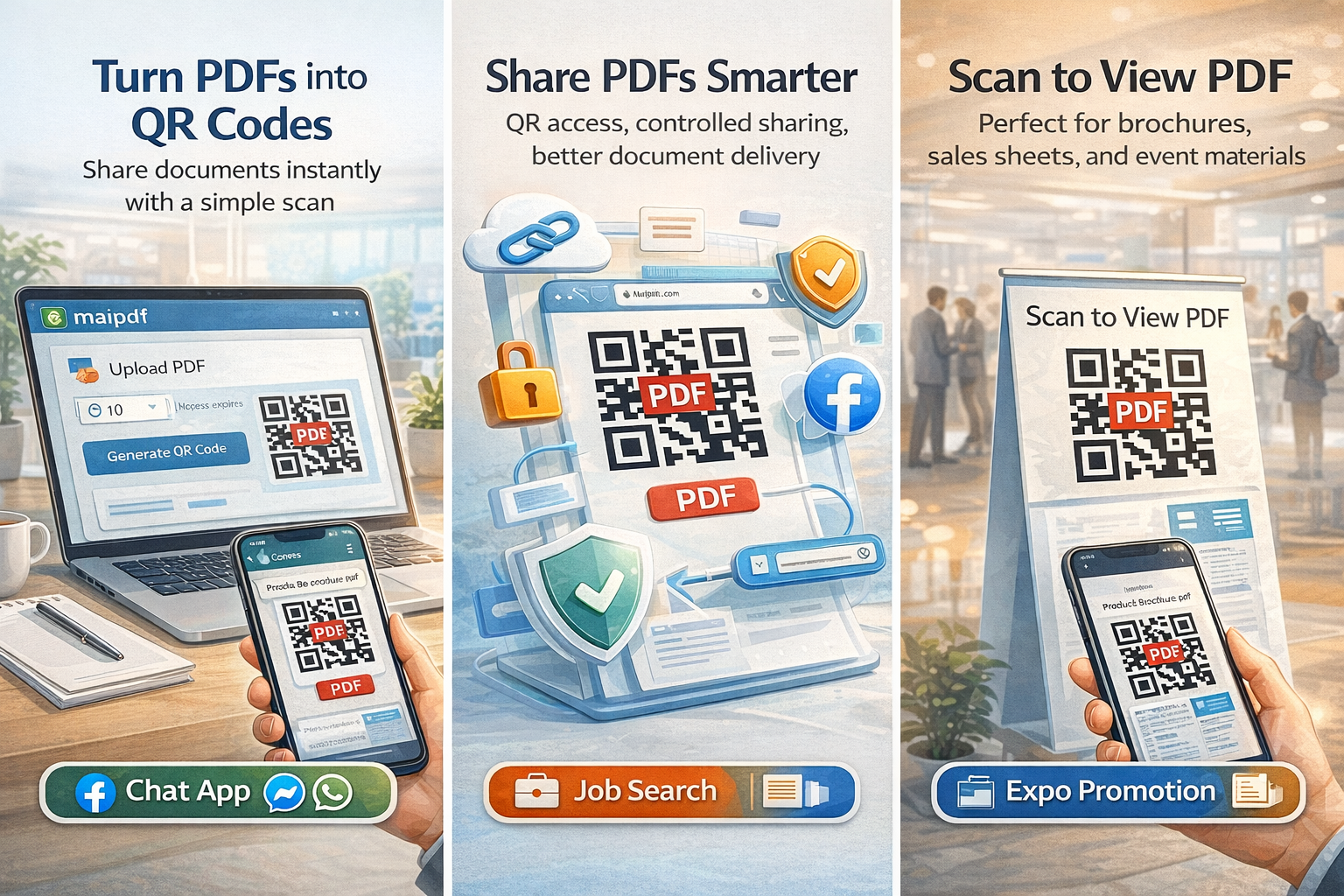 MaiPDF share result with send options and QR output